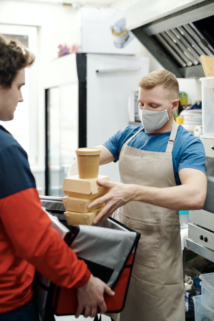 man delivering food